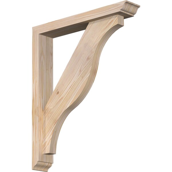 Ekena Millwork Funston Traditional Smooth Bracket w/ Offset Brace, Douglas Fir, 3 1/2"W x 20"D x 24"H BKT0402X20X24FST01SDF - main